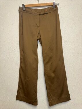 Thompson Tan Cotton Wide-Leg Pants